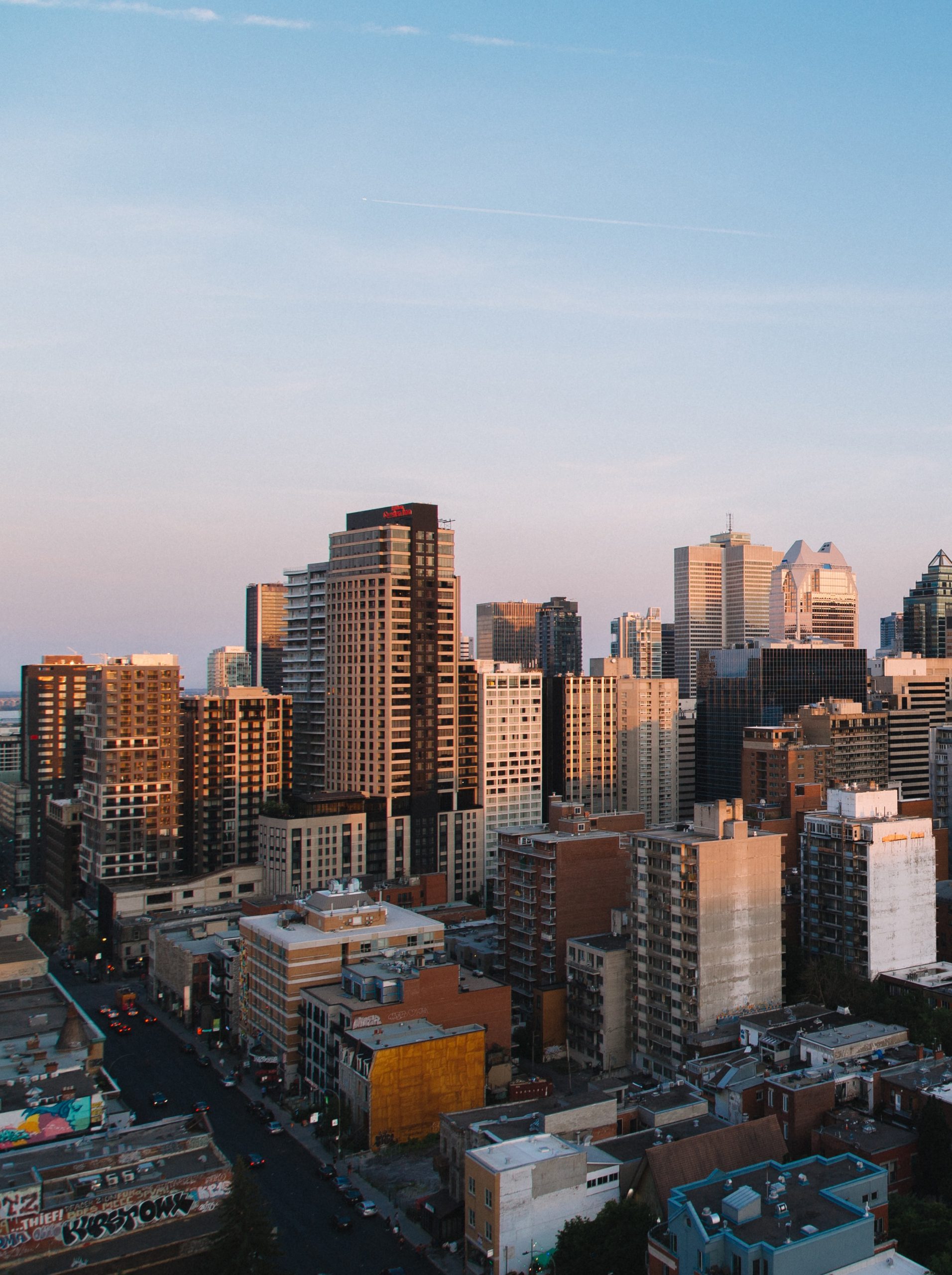 Le centre ville de Montréal avec les tours